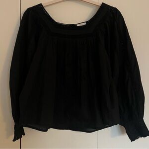 Black eyelet blouse